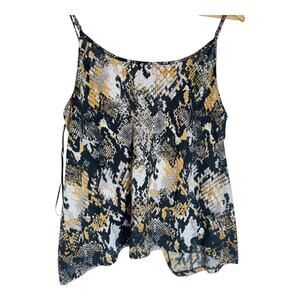 Womens Jennifer Lopez Black & Gold Snake Print Camisole Boho Chic Size XL